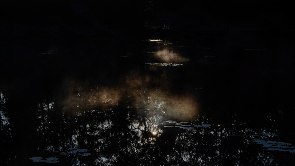 reflet et brume sur l'eau